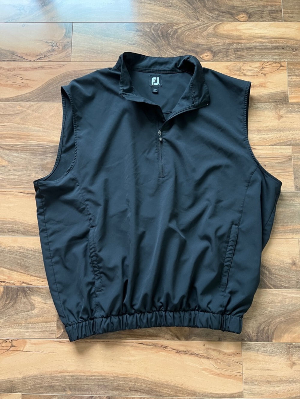 FootJoy FJ Golf Vest Black 1/4 Zip Lightweight Windbreaker Country Club Mens Lg